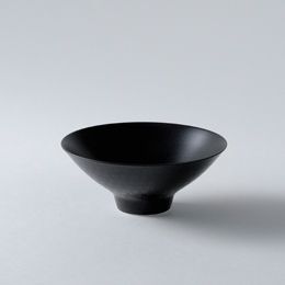 豆付茶碗　ロゴ小　黒 × 透明 / Mametsuki-Chawan Logo-shou Black × Transparent