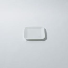 紙平正角皿　小　白磁 × 透明 / Kamihiraseikakuzara Sho White porcelain × Transparent